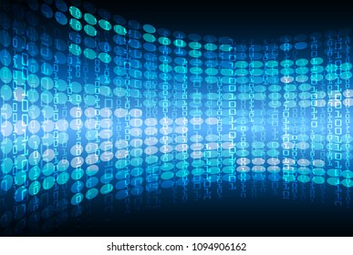 binary circuit board future technology, blue cyber security concept background, abstract hi speed digital internet.motion move blur. pixel vector