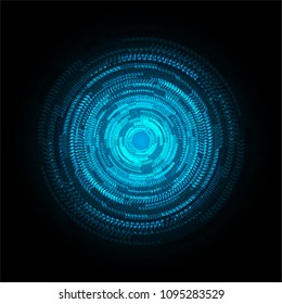 binary circuit board future technology, blue eye cyber security concept background, abstract hi speed digital internet.motion move blur. pixel vector