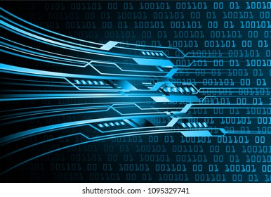 binary circuit board future technology, blue cyber security concept background, abstract hi speed digital internet.motion move blur. pixel vector