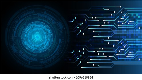 binary circuit board future technology, blue eye cyber security concept background, abstract hi speed digital internet.motion move blur. pixel vector