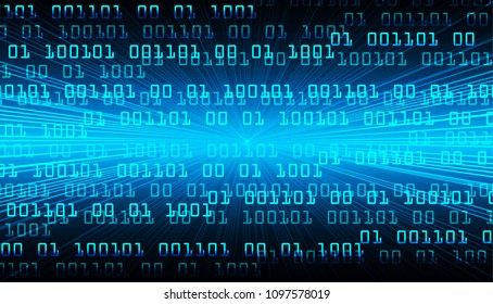 binary circuit board future technology, blue cyber security concept background, abstract hi speed digital internet.motion move blur. pixel vector