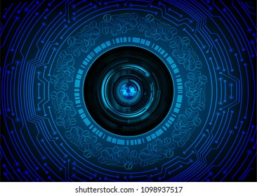 binary circuit board future technology, blue eye cyber security concept background, abstract hi speed digital internet.motion move blur. pixel vector