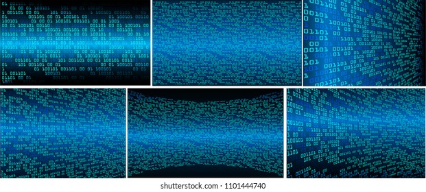 binary circuit board future technology, blue cyber security concept background, abstract hi speed digital internet.motion move blur. pixel vector