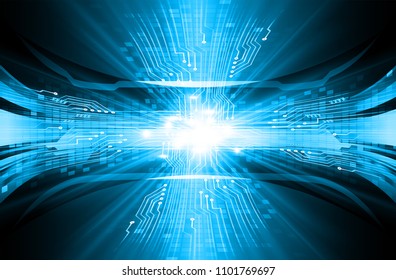 binary circuit board future technology, blue cyber security concept background, abstract hi speed digital internet.motion move blur. pixel vector
