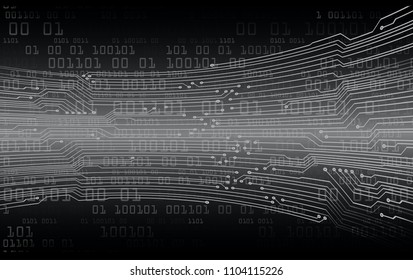binary circuit board future technology, black cyber security concept background, abstract hi speed digital internet.motion move blur. pixel vector