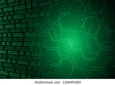 binary circuit board future technology, green cyber security concept background, abstract hi speed digital internet.motion move blur. pixel vector