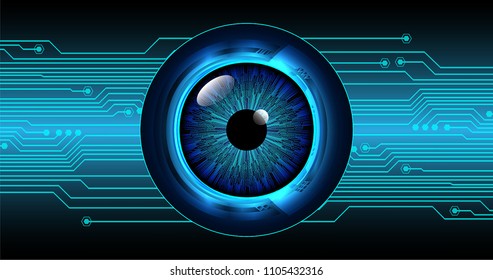 binary circuit board future technology, blue cyber security concept background, abstract hi speed digital internet.motion move blur. eye pixel vector
