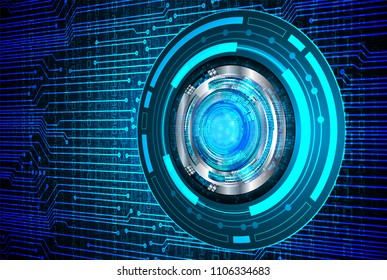 binary circuit board future technology, blue cyber security concept background, abstract hi speed digital internet.motion move blur. eye pixel vector