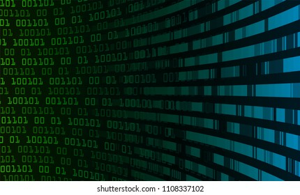 binary circuit board future technology, blue green cyber security concept background, abstract hi speed digital internet.motion move blur. pixel vector