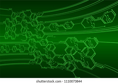 binary circuit board future technology, green cyber security concept background, abstract hi speed digital internet.motion move blur. pixel vector