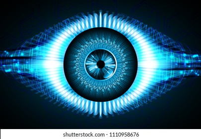 binary circuit board future technology, blue cyber security concept background, abstract hi speed digital internet.motion move blur. eye pixel vector