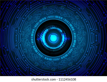binary circuit board future technology, blue cyber security concept background, abstract hi speed digital internet.motion move blur. eye pixel vector
