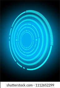 binary circuit board future technology, blue cyber security concept background, abstract hi speed digital internet.motion move blur. eye pixel vector
