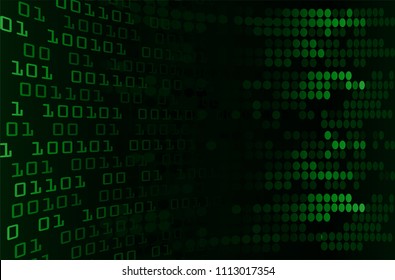 binary circuit board future technology, green cyber security concept background, abstract hi speed digital internet.motion move blur. pixel vector