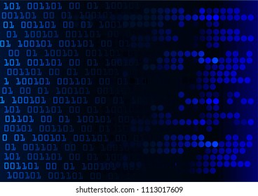 binary circuit board future technology, blue cyber security concept background, abstract hi speed digital internet.motion move blur. pixel vector