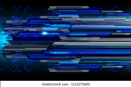 binary circuit board future technology, blue cyber security concept background, abstract hi speed digital internet.motion move blur. pixel vector