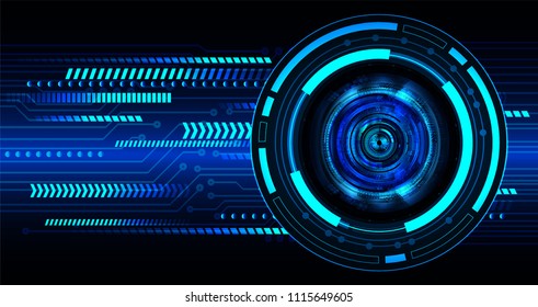binary circuit board future technology, blue cyber security concept background, abstract hi speed digital internet.motion move blur. eye pixel vector