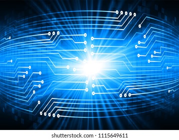 binary circuit board future technology, blue cyber security concept background, abstract hi speed digital internet.motion move blur. pixel vector