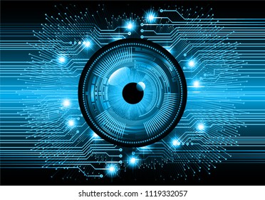 binary circuit board future technology, blue cyber security concept background, abstract hi speed digital internet.motion move blur. eye pixel vector