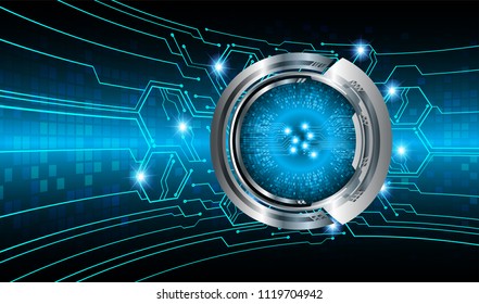 binary circuit board future technology, blue cyber security concept background, abstract hi speed digital internet.motion move blur. eye pixel vector