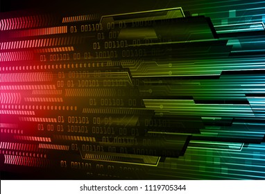 binary circuit board future technology, blue pink green cyber security concept background, abstract hi speed digital internet.motion move blur. pixel vector