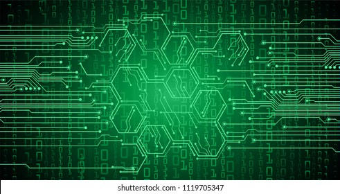 binary circuit board future technology, green cyber security concept background, abstract hi speed digital internet.motion move blur. pixel vector