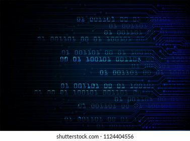 binary circuit board future technology, blue cyber security concept background, abstract hi speed digital internet.motion move blur. pixel vector