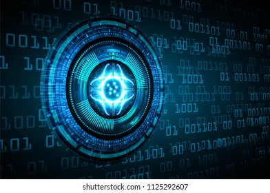 binary circuit board future technology, blue eye cyber security concept background, abstract hi speed digital internet.motion move blur. pixel vector