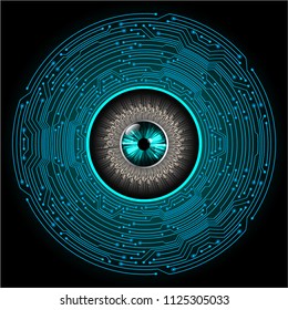 binary circuit board future technology, blue eye cyber security concept background, abstract hi speed digital internet.motion move blur. pixel vector