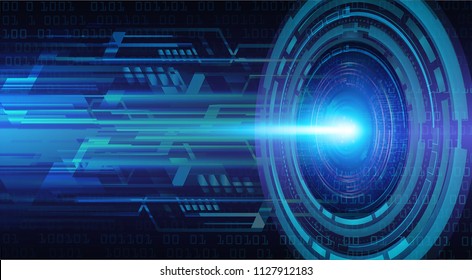 binary circuit board future technology, blue cyber security concept background, abstract hi speed digital internet.motion move blur. pixel vector