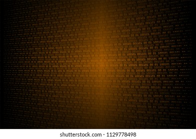 binary circuit board future technology, orange cyber security concept background, abstract hi speed digital internet.motion move blur. pixel vector