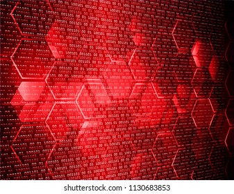 binary circuit board future technology, red cyber security concept background, abstract hi speed digital internet.motion move blur. pixel vector