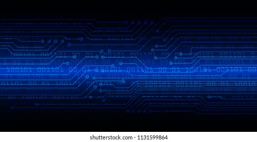 binary circuit board future technology, blue cyber security concept background, abstract hi speed digital internet.motion move blur. pixel vector