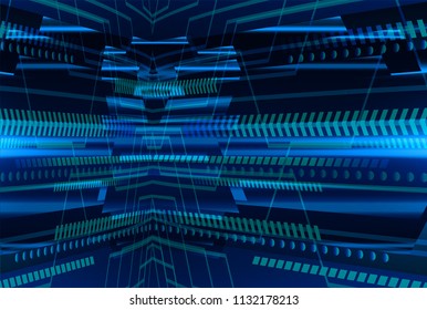 binary circuit board future technology, blue cyber security concept background, abstract hi speed digital internet.motion move blur. pixel vector