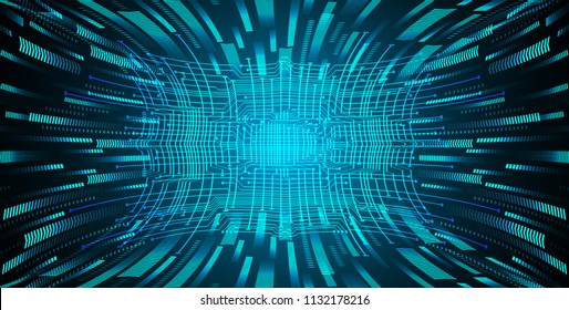 binary circuit board future technology, blue cyber security concept background, abstract hi speed digital internet.motion move blur. pixel vector