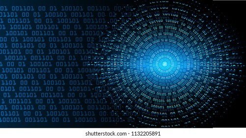 binary circuit board future technology, blue cyber security concept background, abstract hi speed digital internet.motion move blur. pixel vector