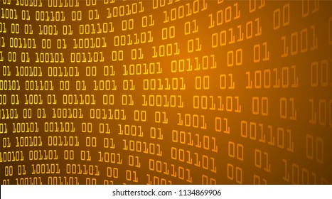 binary circuit board future technology, orange cyber security concept background, abstract hi speed digital internet.motion move blur. pixel vector