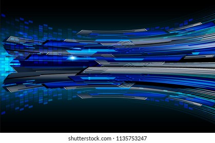binary circuit board future technology, blue cyber security concept background, abstract hi speed digital internet.motion move blur. pixel vector
