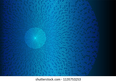 binary circuit board future technology, blue cyber security concept background, abstract hi speed digital internet.motion move blur. pixel vector