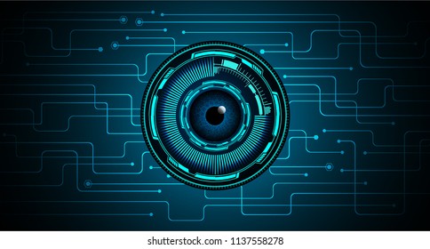 binary circuit board future technology, blue eye cyber security concept background, abstract hi speed digital internet.motion move blur. pixel vector