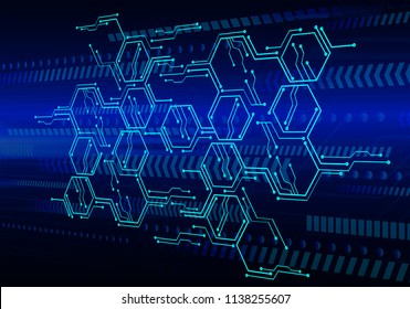 binary circuit board future technology, blue cyber security concept background, abstract hi speed digital internet.motion move blur. pixel vector
