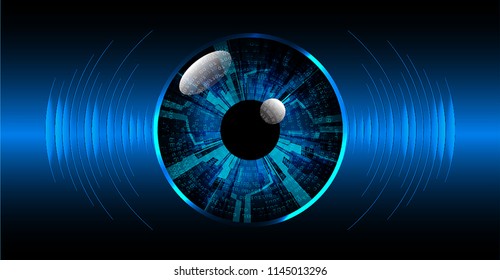 binary circuit board future technology, blue eye cyber security concept background, abstract hi speed digital internet.motion move blur. pixel vector