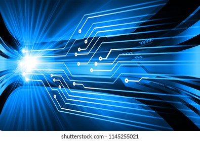 binary circuit board future technology, blue cyber security concept background, abstract hi speed digital internet.motion move blur. pixel vector