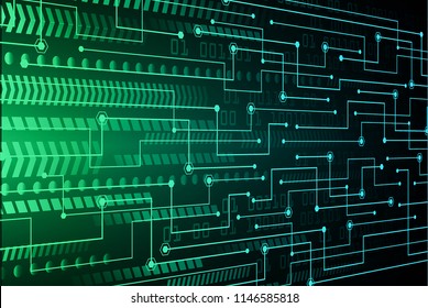binary circuit board future technology, green cyber security concept background, abstract hi speed digital internet.motion move blur. pixel vector