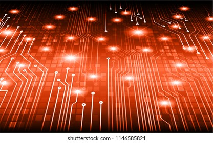 binary circuit board future technology, orange cyber security concept background, abstract hi speed digital internet.motion move blur. pixel vector