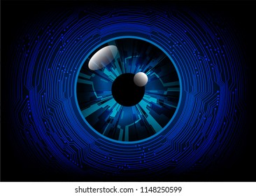binary circuit board future technology, blue eye cyber security concept background, abstract hi speed digital internet.motion move blur. pixel vector