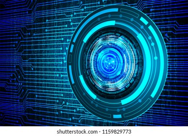 binary circuit board future technology, blue eye cyber security concept background, abstract hi speed digital internet.motion move blur. vector