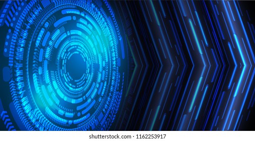 binary circuit board future technology, blue eye cyber security concept background, abstract hi speed digital internet.motion move blur. vector