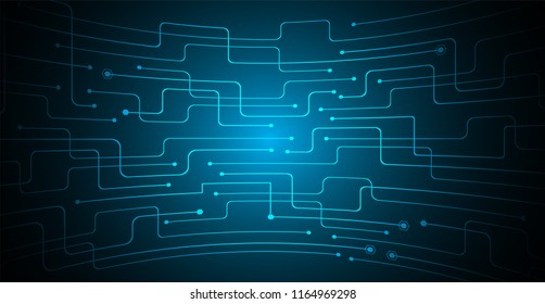 binary circuit board future technology, blue cyber security concept background, abstract hi speed digital internet.motion move blur. vector