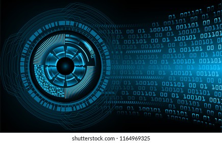 binary circuit board future technology, blue eye cyber security concept background, abstract hi speed digital internet.motion move blur. vector